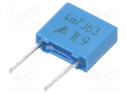 Capacitor: polyester; 4.7nF; 40VAC; 63VDC; Pitch: 5mm; ±5%