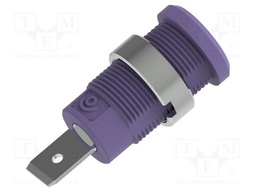 Connector: 4mm banana; socket; 36A; violet; nickel plated; 34mm