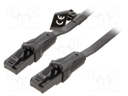 Patch cord; UTP; 6; Cu; PVC; black; 1.5m; RJ45 plug,both sides