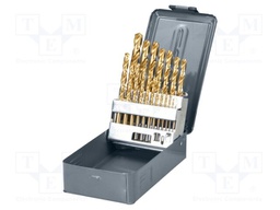 Drill set; for metal; metal,steel; 19pcs.