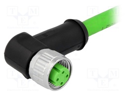 Plug; M12; PIN: 4; female; D code-Ethernet; 1.5m; Insulation: PVC