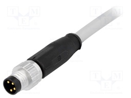 Connector: M8; male; PIN: 4; straight; with lead; plug; 0.5m; PVC