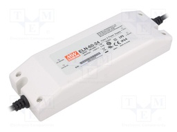 Power supply: switching; LED; 60W; 24VDC; 2.5A; 90÷264VAC; IP64