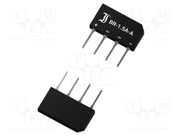 Single-phase bridge rectifier; Urmax: 200V; If: 4A; Ifsm: 80A; THT