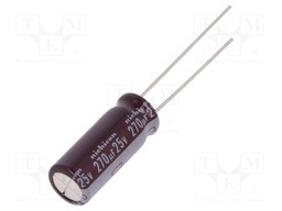 Capacitor: electrolytic; low impedance; THT; 270uF; 25VDC; Ø8x20mm