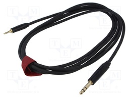 Cable; Jack 3.5mm plug,Jack 6,3mm plug; 3m; black; Øcable: 6mm
