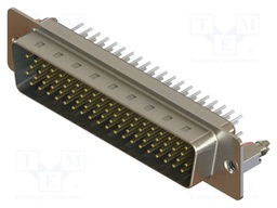 Connector: D-Sub HD; PIN: 78; socket; male; angled; THT; MHDD