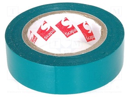 Tape: electrical insulating; W: 15mm; L: 10m; D: 0.13mm; green; 180%