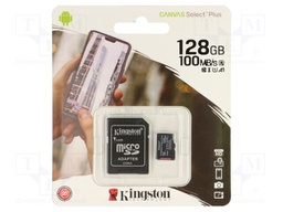 Memory card; microSD; R: 100MB/s; W: 80MB/s; Class 10 UHS I U3