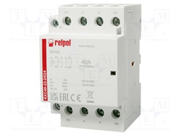 Contactor: 4-pole installation; 40A; 24VDC; NC x2 + NO x2; IP20