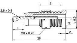 Connector: 2mm banana; socket; 10A; 1kV; 28mm; blue; screw; -25÷70°C