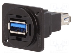 Coupler; USB A socket,both sides; FT; USB 3.0; metal; 19x24mm