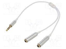 Cable; Jack 3.5mm 4pin socket x2,Jack 3,5mm 4pin plug; 0.25m