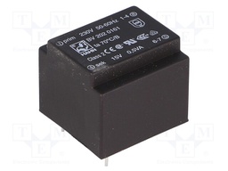 Transformer: encapsulated; 0.5VA; 230VAC; 15V; 33mA; Mounting: PCB
