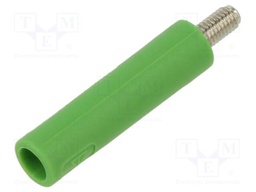Socket; 4mm banana; 32A; 1kVAC; green; nickel plated; -25÷80°C
