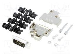 D-Sub; PIN: 15; plug; male; shielded,stamped and formed contacts