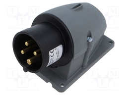 Connector: AC supply 3-phase; socket; male; angled; -25÷40°C; IP44