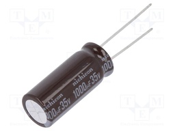 Capacitor: electrolytic; low impedance; THT; 1000uF; 35VDC; ±20%
