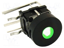 Microswitch TACT; SPST-NO; Pos: 2; 0.05A/12VDC; THT; LED; green