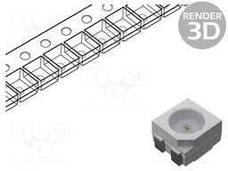 LED; SMD; PLCC4; yellow; 4.8÷15.15lm; 1400÷5600mcd; 3x3.4x2.1mm