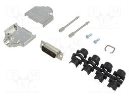 D-Sub HD; PIN: 26; plug; male; shielded; soldering; for cable; black