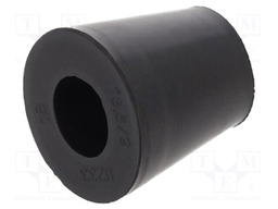 Grommet; caoutchouc; L: 18.5mm; -20÷80°C; Øcable: 9mm; black