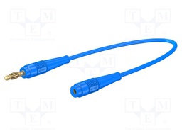 Extension cable; 19A; blue; gold-plated; 0.25m; Insulation: PVC