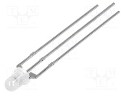 LED; 3mm; bicolour; red/green; 30÷40mcd; 20÷30mcd; 60°; anode