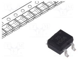 Single-phase bridge rectifier; Urmax: 600V; If: 0.8A; Ifsm: 30A