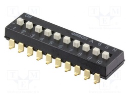 Switch: DIP-SWITCH; Poles number: 10; ON-OFF; 0.025A/24VDC; Pos: 2