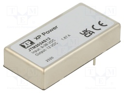 Isolated Board Mount DC/DC Converter, 4:1 Input, ITE, 1 Output, 20 W, 12 V, 1.67 A