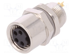 Connector: M8; female; PIN: 4; for panel mounting,rear side nut