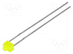 LED; 1.8mm; yellow; 5÷8mcd; 70°; 2.1÷2.5V; Front: convex; 3.3x2.4mm