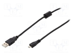 Cable; USB 2.0; USB A plug,USB B micro plug; 2m; black; 480Mbps