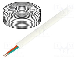Wire: telecommunication cable; stranded; 2x28AWG; white; 100m