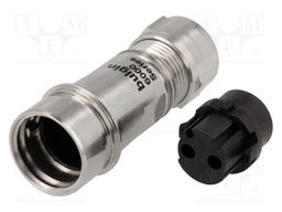 Connector: circular; plug; female; PIN: 2; w/o contacts; for cable