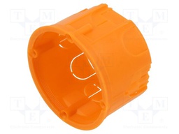 Enclosure: junction box; Ø: 63mm; plaster embedded; IP20; orange