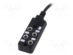 Distribution box; M8; PIN: 3; 5m; socket; 6A; -20÷80°C; IP67; IN: 4
