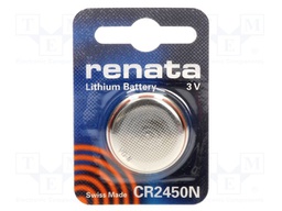 Battery: lithium; 3V; CR2450,coin; Batt.no: 1; Ø24x5mm; 540mAh