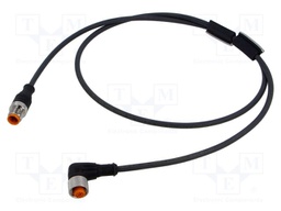Cable: for sensors/automation; PIN: 4; M12-M12; 1m; plug; plug; 30V