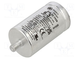 Capacitor: polypropylene; motors, run; 6.3uF; 475VAC; Ø35x60mm