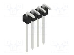 Connector: pin strips; pin header; male; PIN: 4; 2.54mm; THT; 1x4