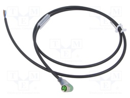 Cable: for sensors/automation; M8; PIN: 3; angled; 1m; plug; 30VDC