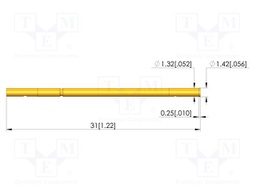 Test probe socket; gold-plated; Flange height: 0.25mm