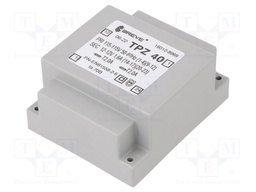 Transformer: mains; 40VA; 115/230VAC; 12V; 12V; Mounting: PCB; IP00