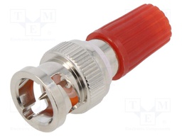 Adapter; red; 3A; 35.5mm; banana 4mm socket,BNC plug; 50Ω; 500V