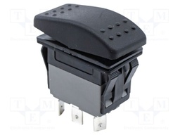ROCKER; SP3T; Pos: 3; (ON)-OFF-(ON); 16A/30VDC; black; black; none