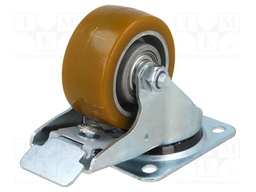 Transport wheel; Ø: 80mm; W: 38mm; H: 111mm; torsional with lock