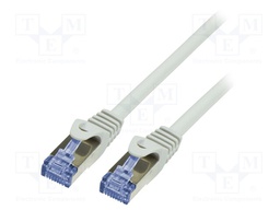 Patch cord; S/FTP; 6a; stranded; Cu; LSZH; grey; 15m; 26AWG
