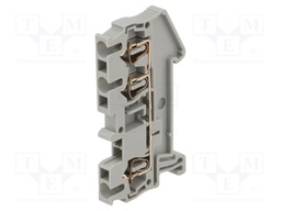 Splice terminal: rail; 0.08÷2.5mm2; ways: 1; terminals: 3; grey